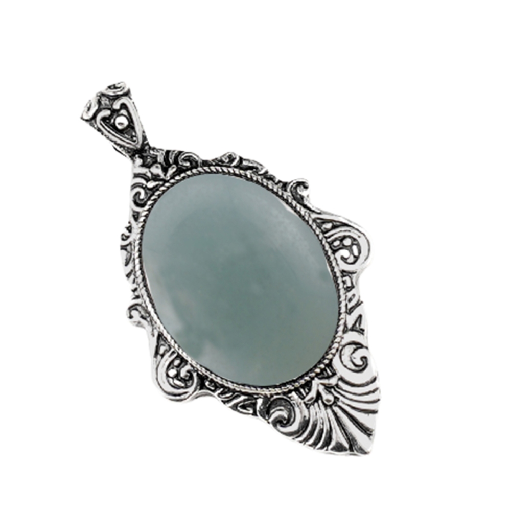 Silver Alloy Oval Cabs Stone Pendant for Making Jewelry SP1951S