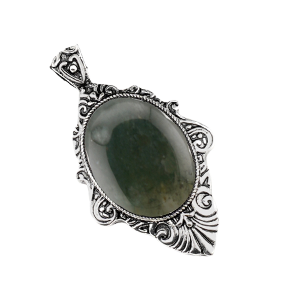 Silver Alloy Oval Cabs Stone Pendant for Making Jewelry SP1951S