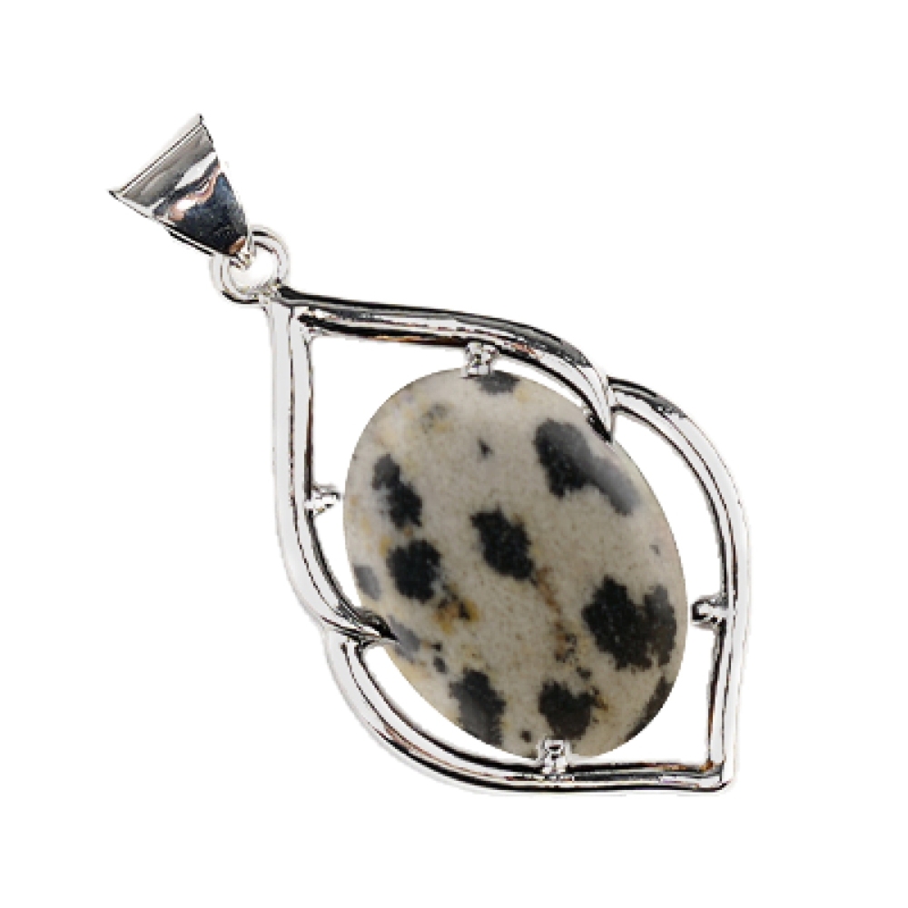 Silver Alloy Oval Cabs Stone Pendant SP14950S