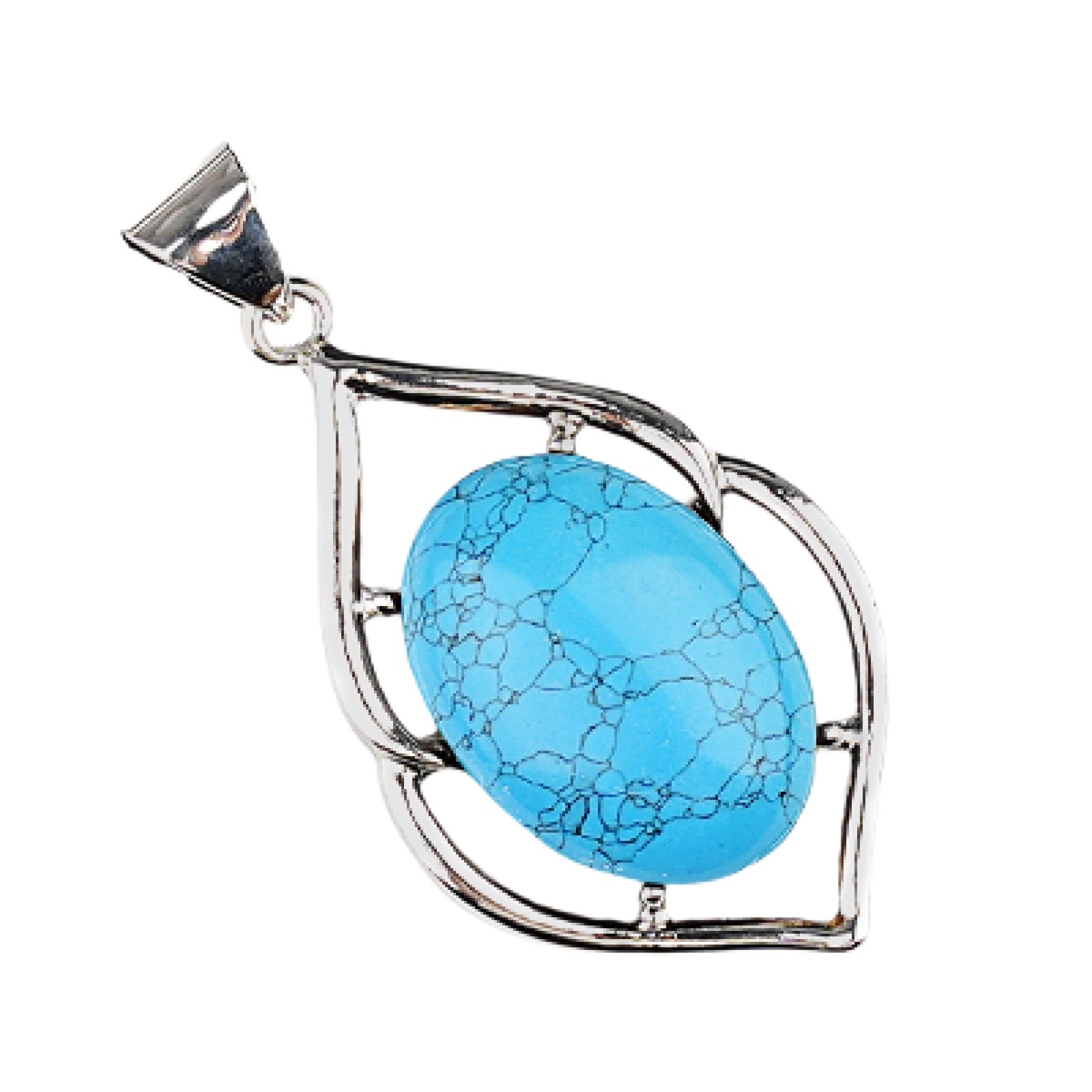 Silver Alloy Oval Cabs Stone Pendant for Making Jewelry SP14950S