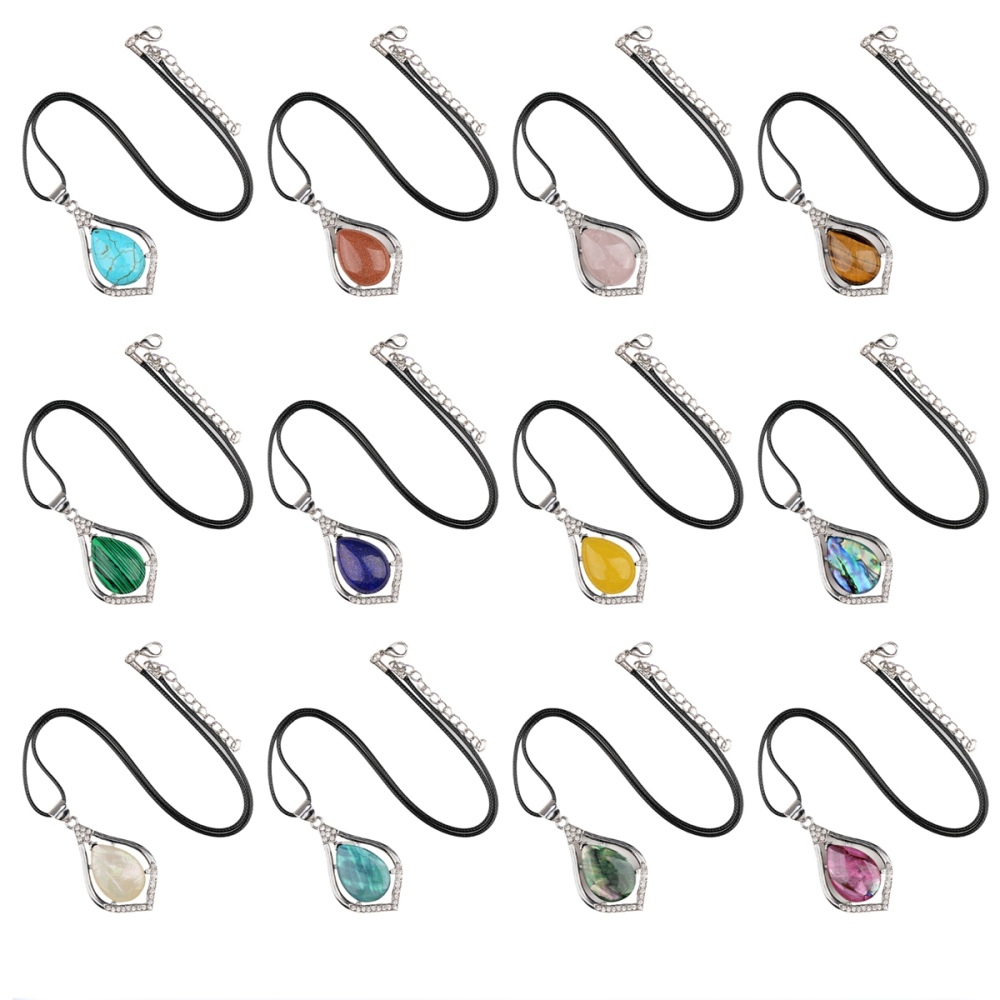 Silver Alloy Teardrop Cabs Stone Pendant for Making Jewelry SP1952S