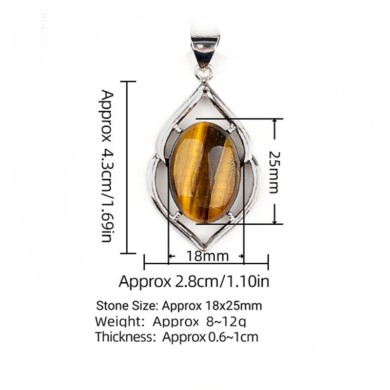 Silver Alloy Oval Cabs Stone Pendant for Making Jewelry SP14950S