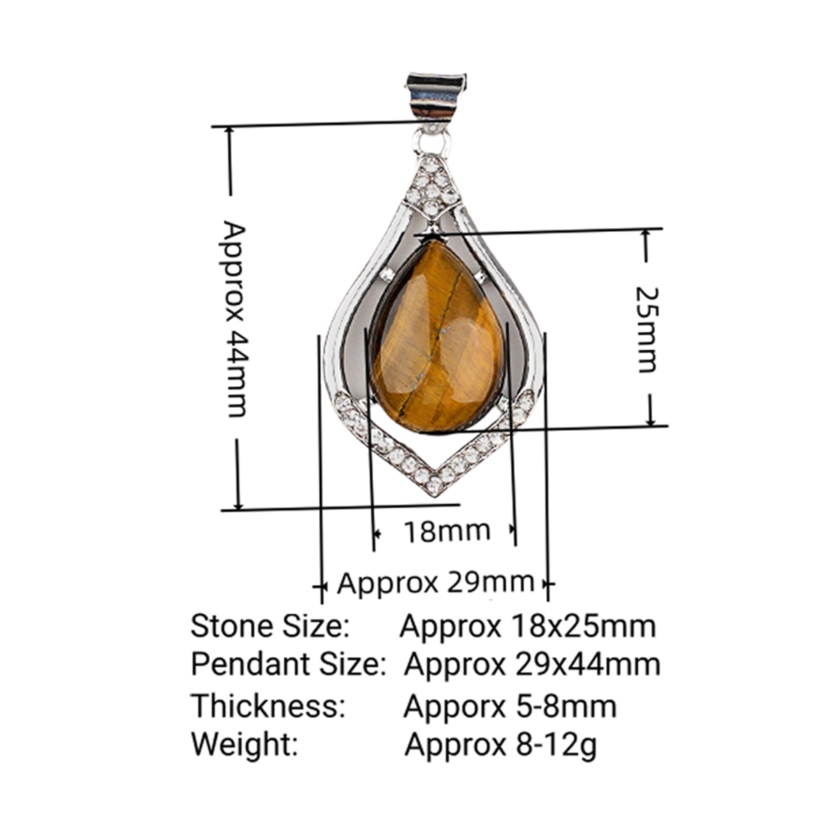 Silver Alloy Teardrop Cabs Stone Pendant for Making Jewelry SP1952S
