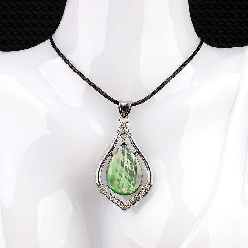 Silver Alloy Teardrop Cabs Stone Pendant for Making Jewelry SP1952S