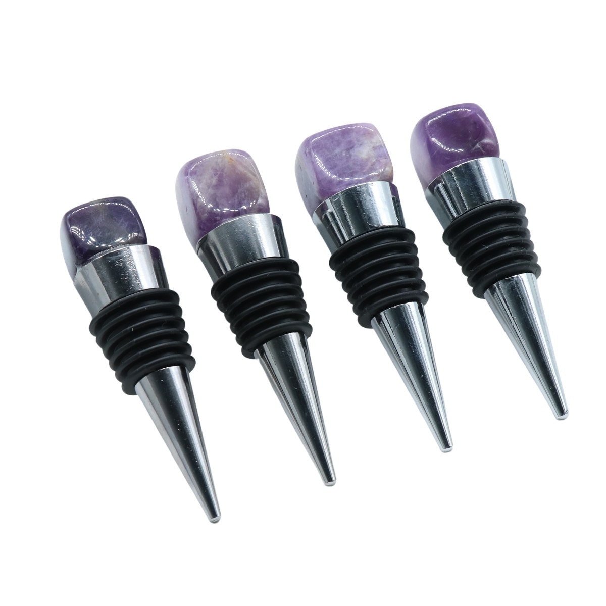 Cube Gemstone Stainless Steel Bottle Stopper