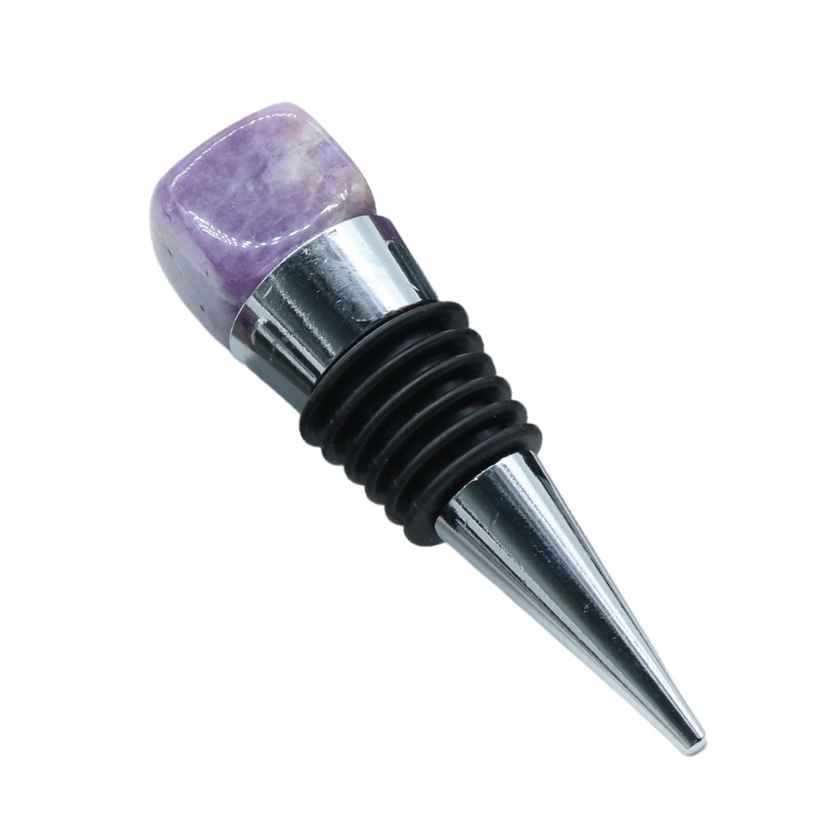 Cube Gemstone Stainless Steel Bottle Stopper