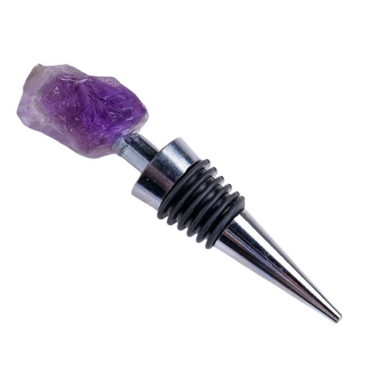 Raw Gemstone Stainless Steel Bottle Stopper