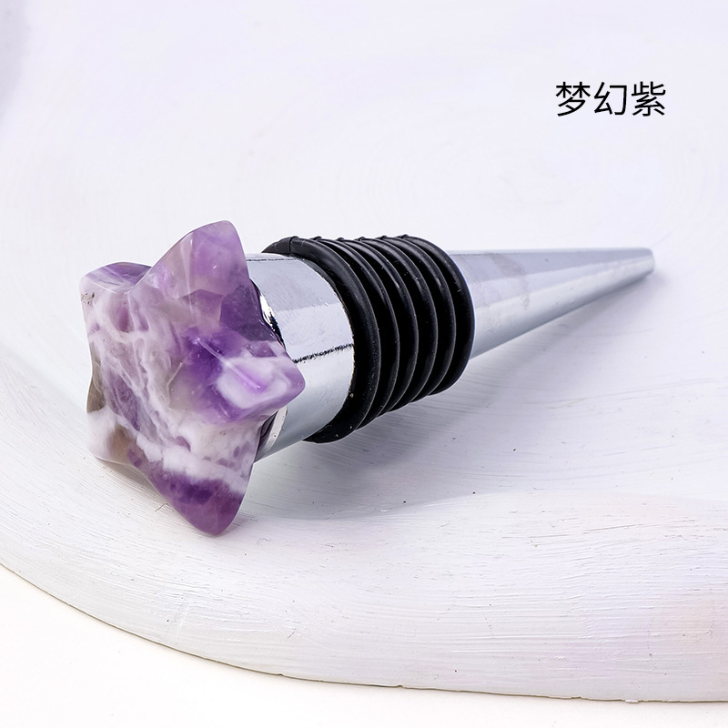 30MM Star Gemstone Stainless Steel Bottle Stopper
