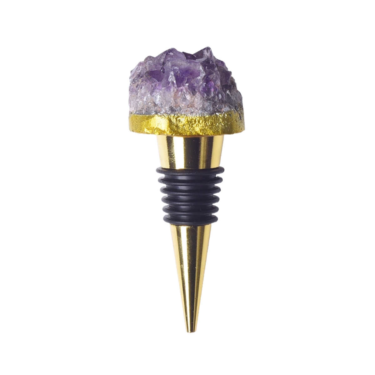 Druzy Amethyst Cluster Gemstone Stainless Steel Bottle Stopper