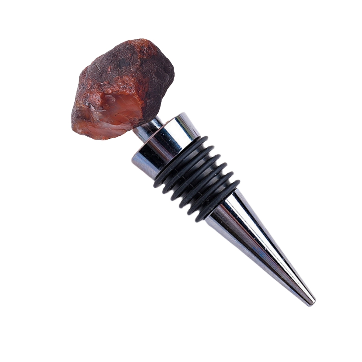 Raw Gemstone Stainless Steel Bottle Stopper