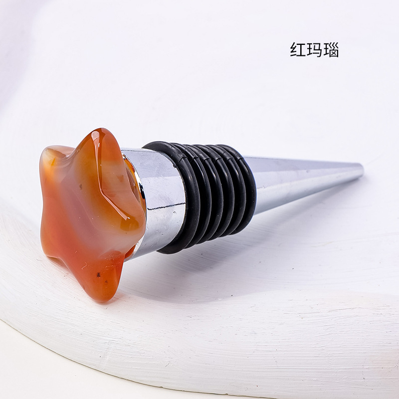 30MM Star Gemstone Stainless Steel Bottle Stopper