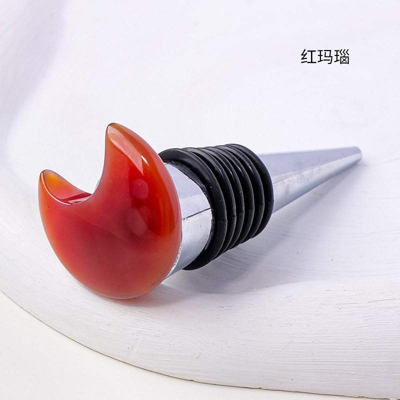 30MM Moon Gemstone Stainless Steel Bottle Stopper