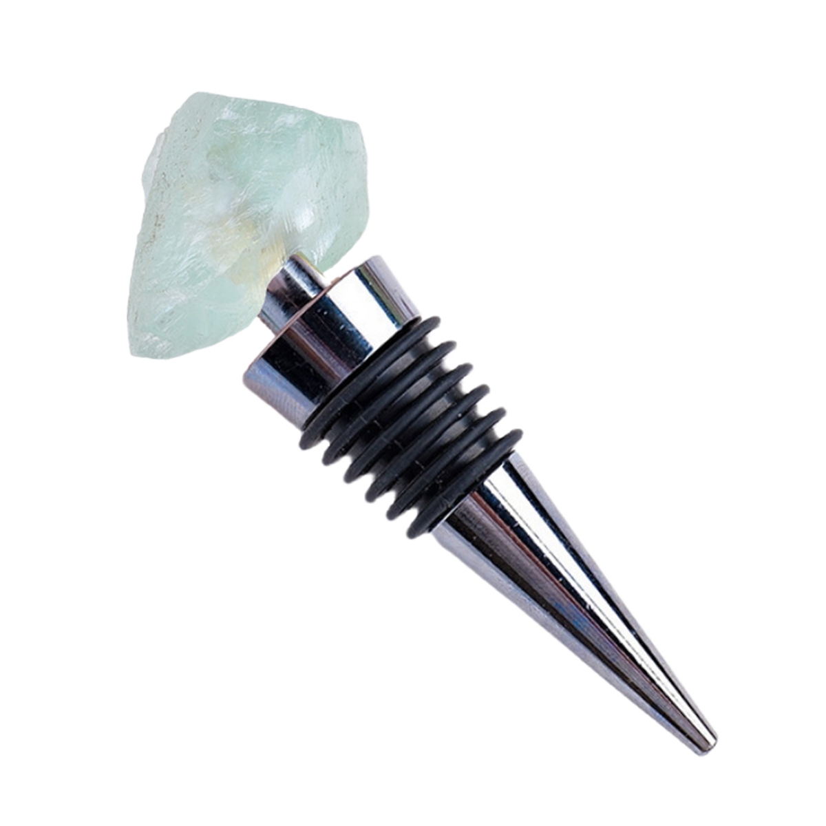 Raw Gemstone Stainless Steel Bottle Stopper