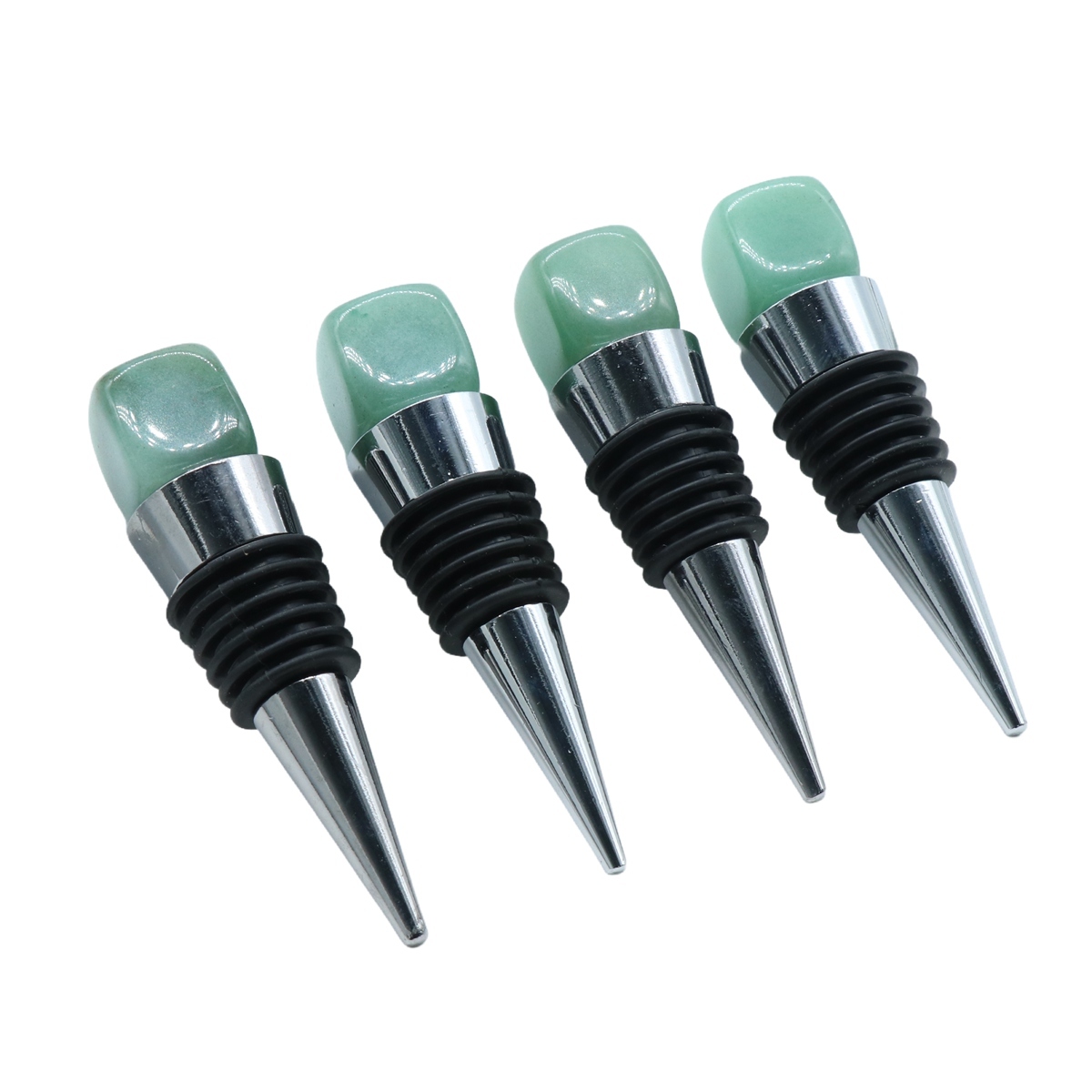 Cube Gemstone Stainless Steel Bottle Stopper