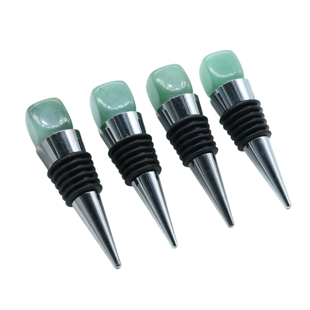 Cube Gemstone Stainless Steel Bottle Stopper