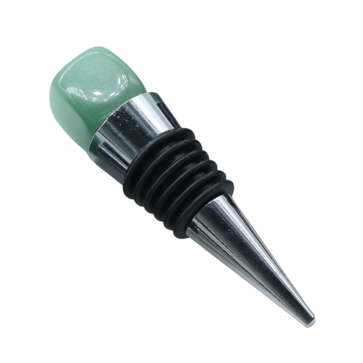Cube Gemstone Stainless Steel Bottle Stopper