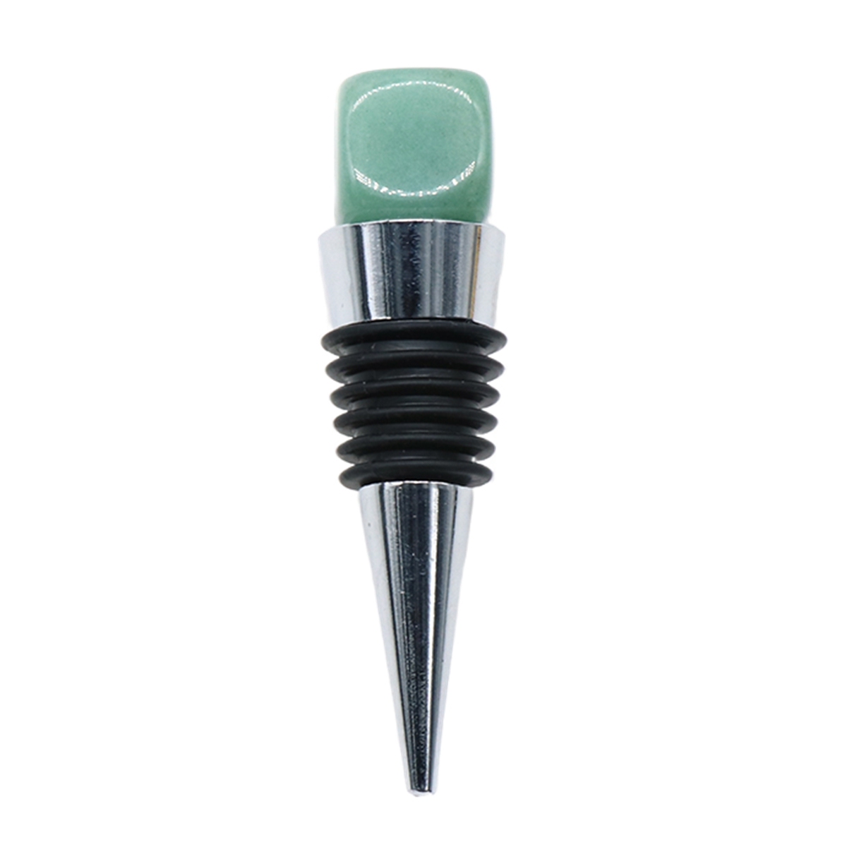 Cube Gemstone Stainless Steel Bottle Stopper