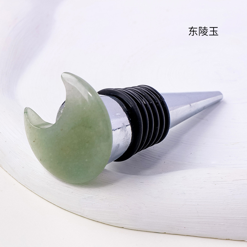 30MM Moon Gemstone Stainless Steel Bottle Stopper
