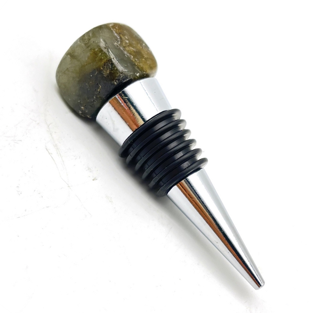 Cube Gemstone Stainless Steel Bottle Stopper