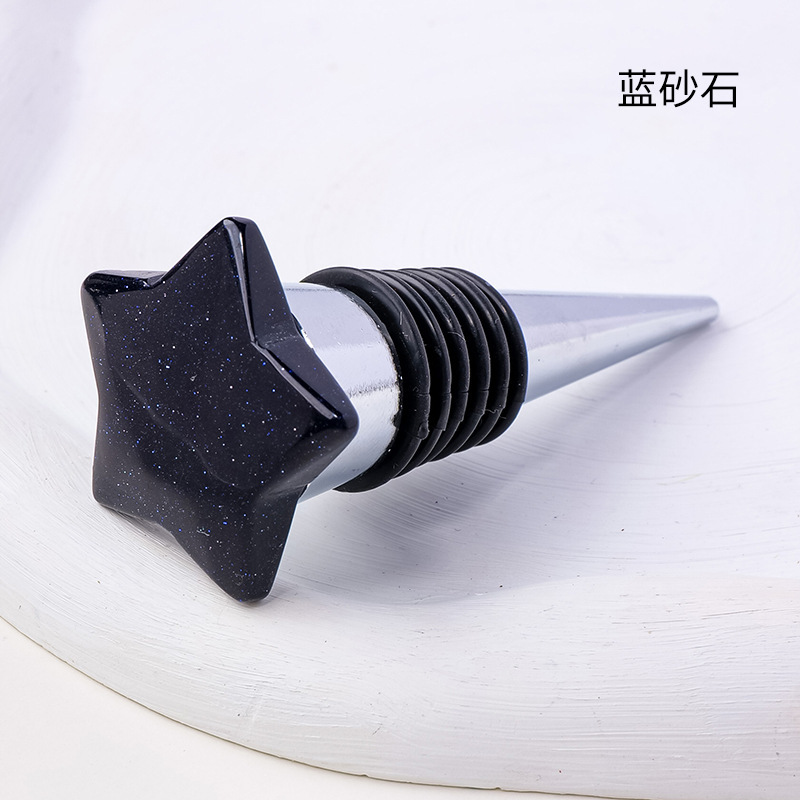 30MM Star Gemstone Stainless Steel Bottle Stopper