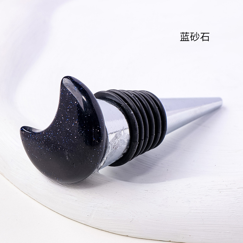 30MM Moon Gemstone Stainless Steel Bottle Stopper