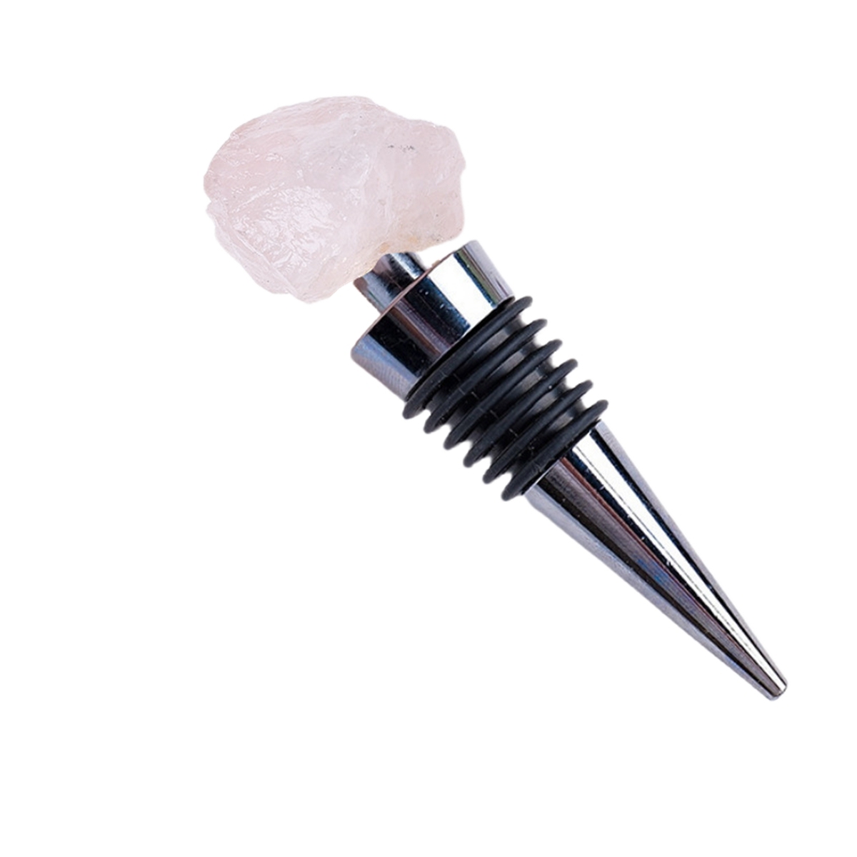 Raw Gemstone Stainless Steel Bottle Stopper