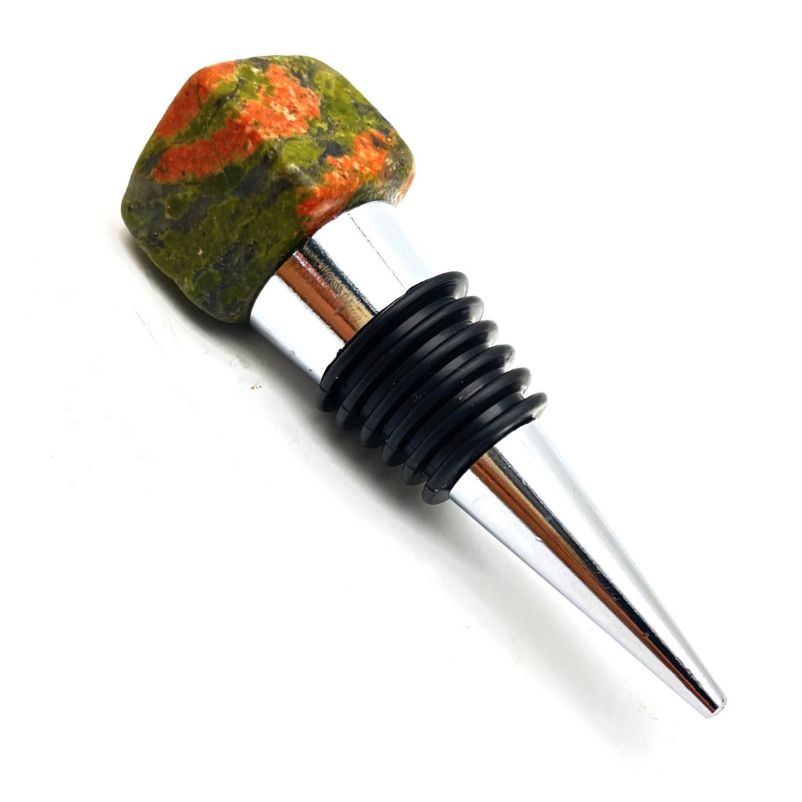 Cube Gemstone Stainless Steel Bottle Stopper