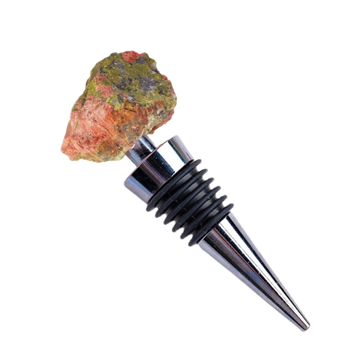 Raw Gemstone Stainless Steel Bottle Stopper