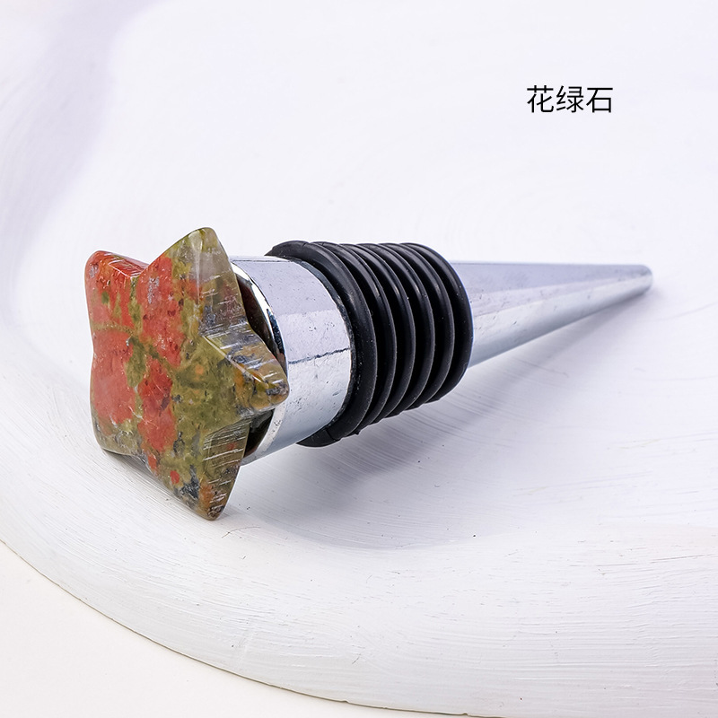30MM Star Gemstone Stainless Steel Bottle Stopper