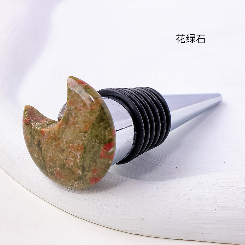 30MM Moon Gemstone Stainless Steel Bottle Stopper