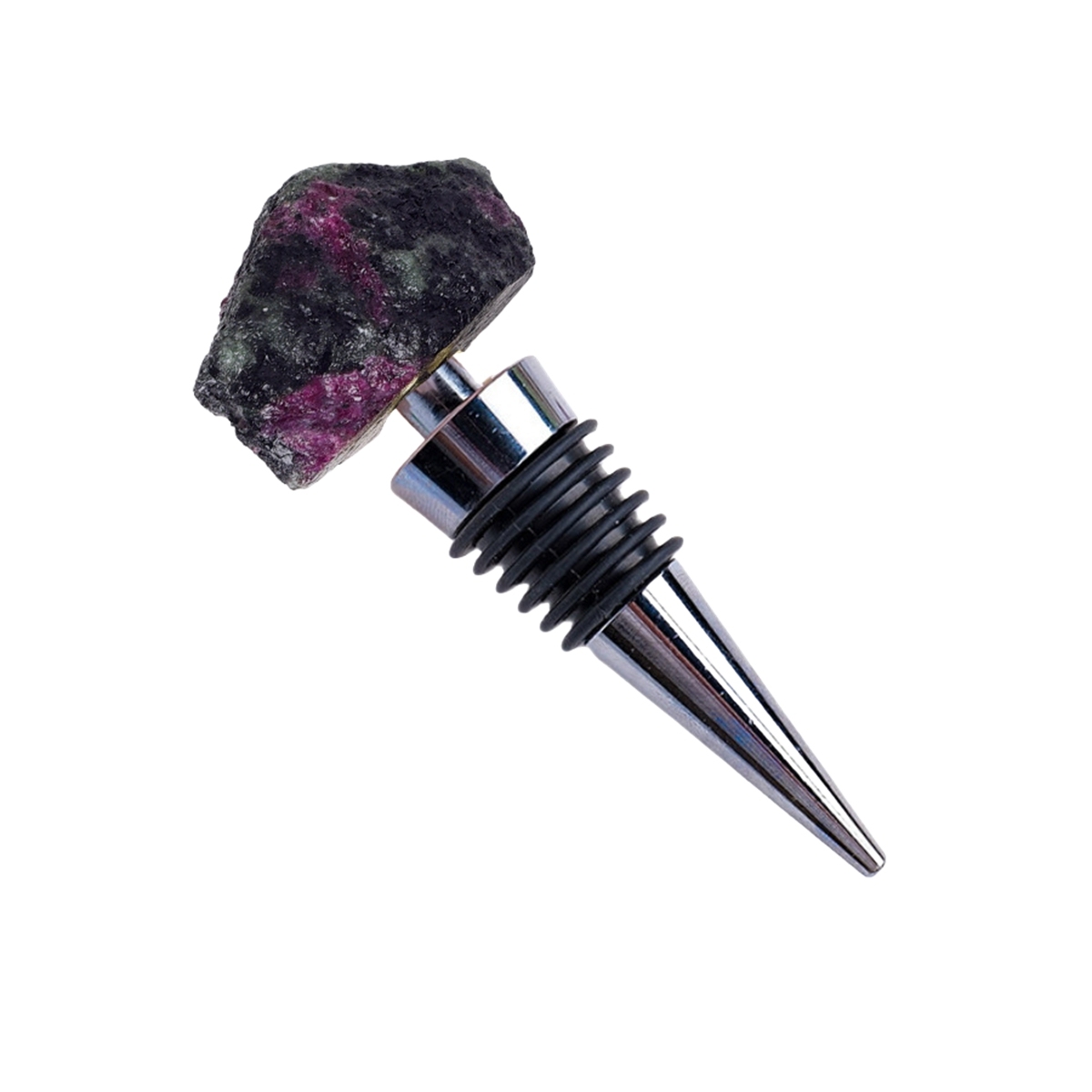 Raw Gemstone Stainless Steel Bottle Stopper