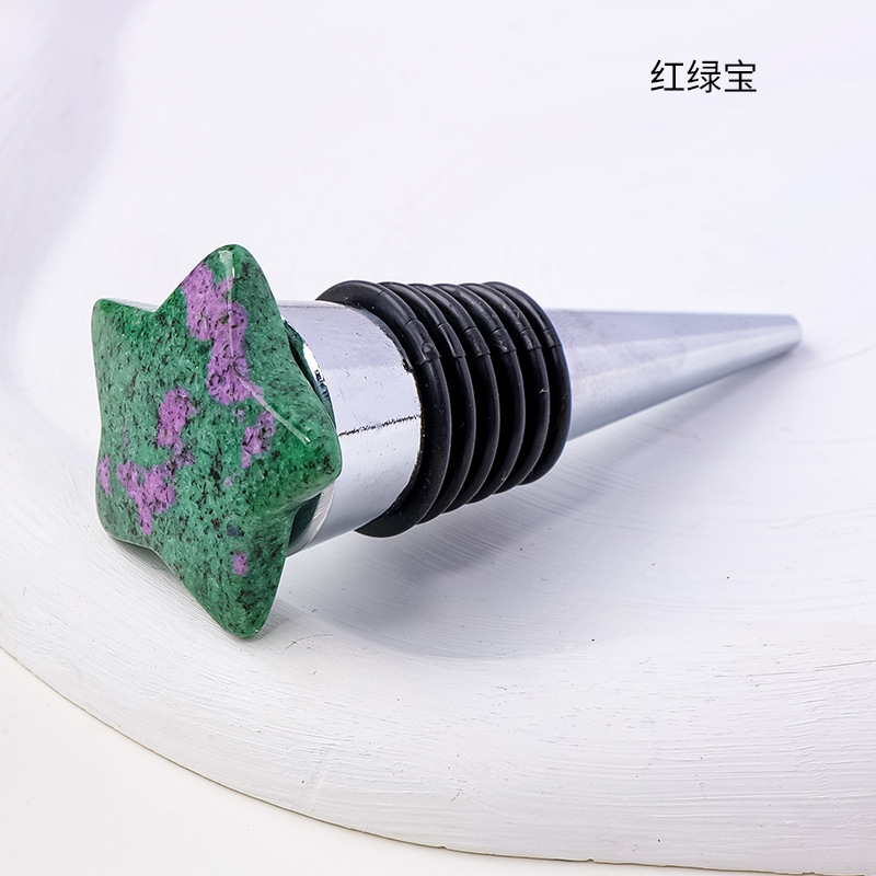 30MM Star Gemstone Stainless Steel Bottle Stopper