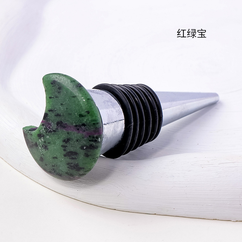 30MM Moon Gemstone Stainless Steel Bottle Stopper