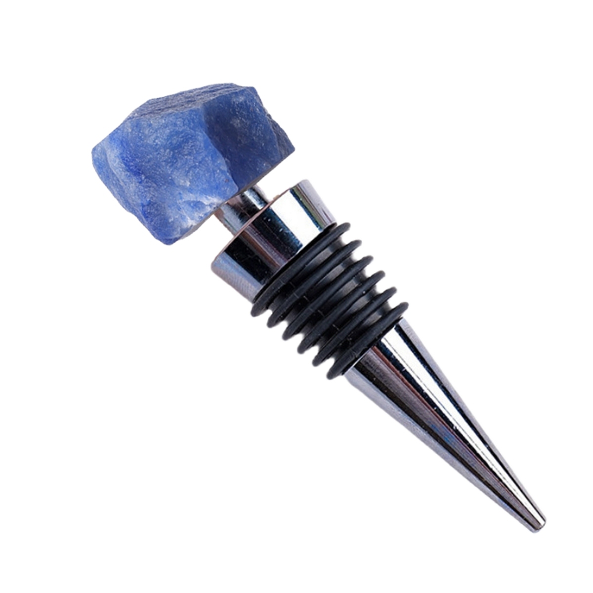 Raw Gemstone Stainless Steel Bottle Stopper