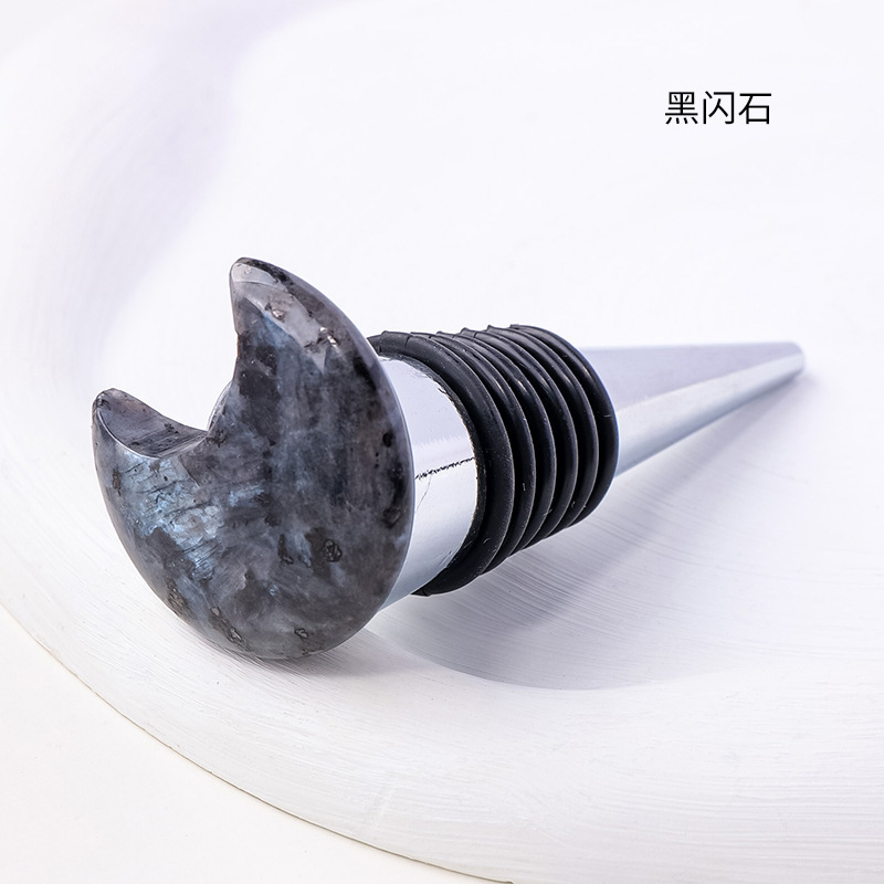 30MM Moon Gemstone Stainless Steel Bottle Stopper