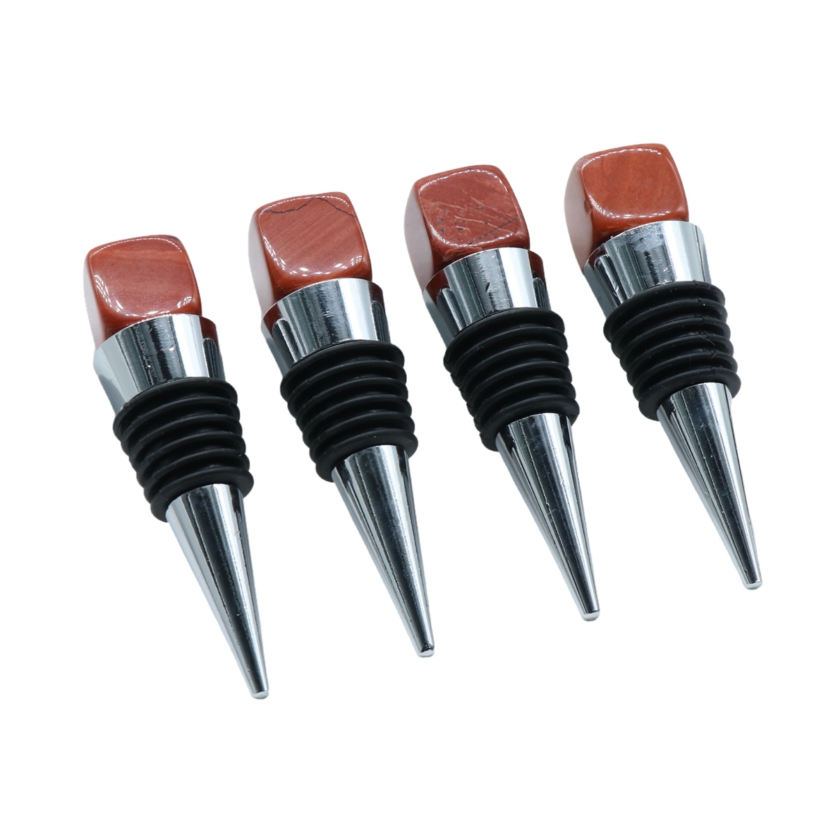 Cube Gemstone Stainless Steel Bottle Stopper
