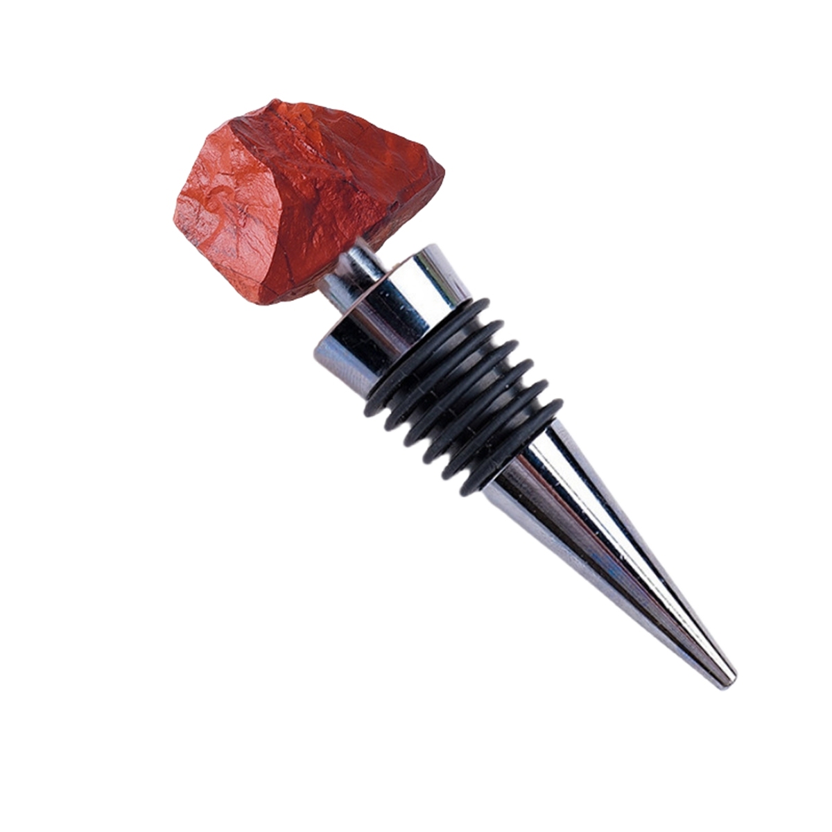 Raw Gemstone Stainless Steel Bottle Stopper