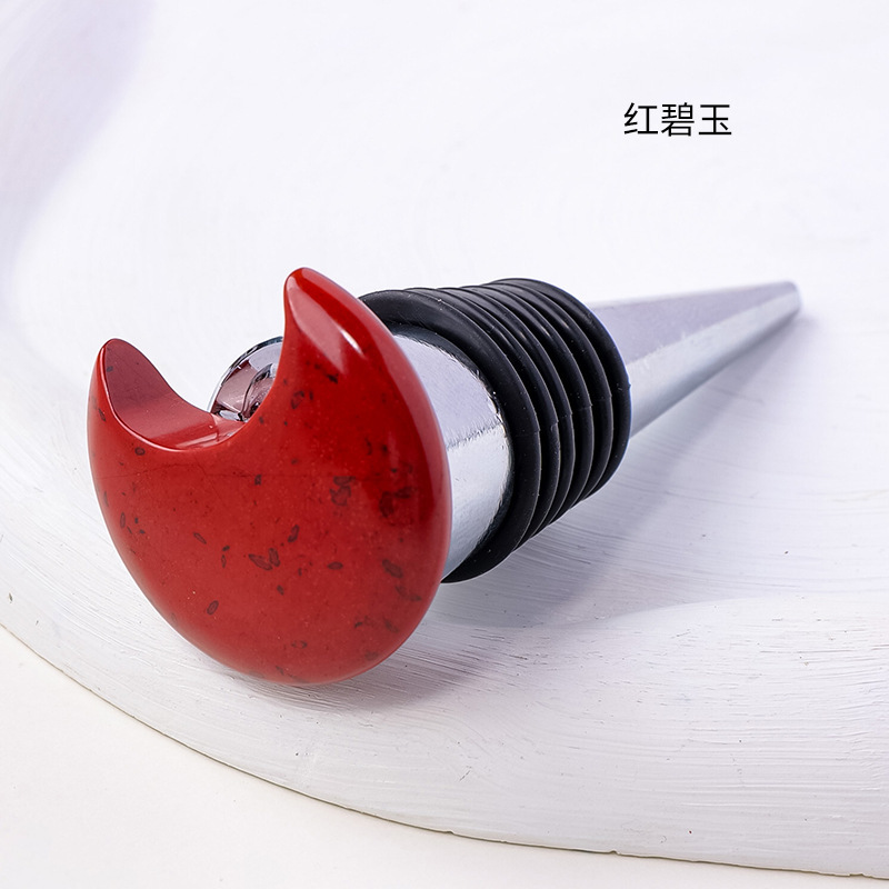30MM Moon Gemstone Stainless Steel Bottle Stopper