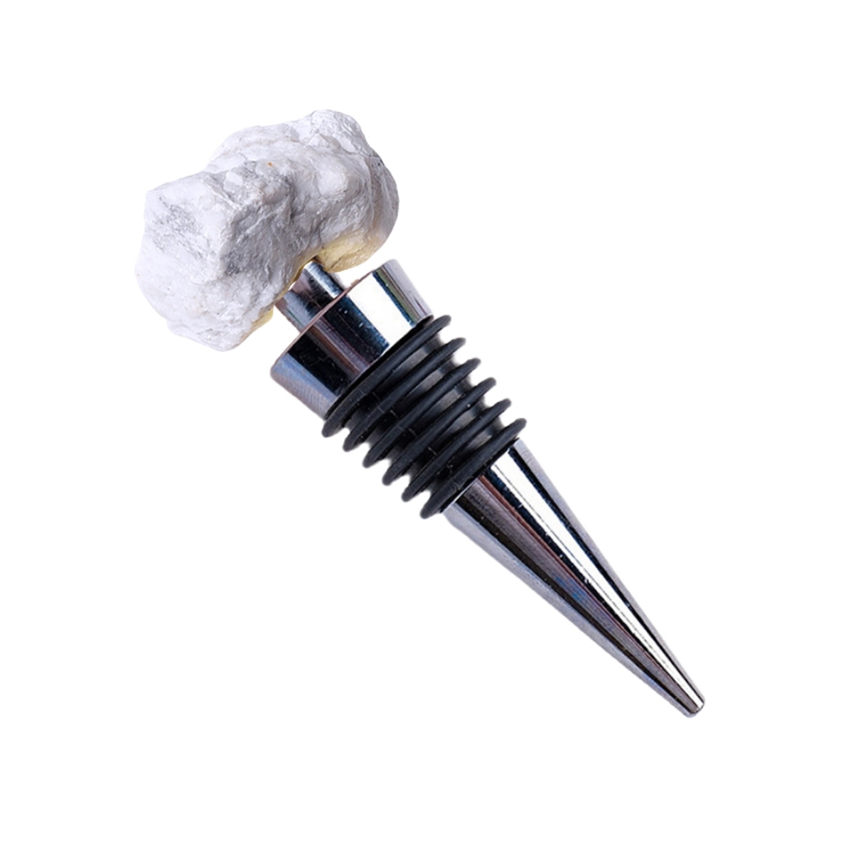 Raw Gemstone Stainless Steel Bottle Stopper