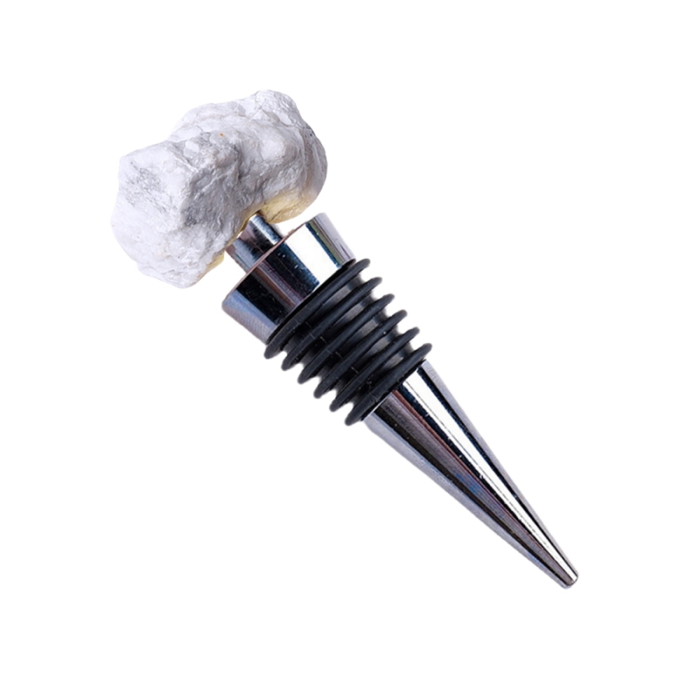 Raw Gemstone Stainless Steel Bottle Stopper