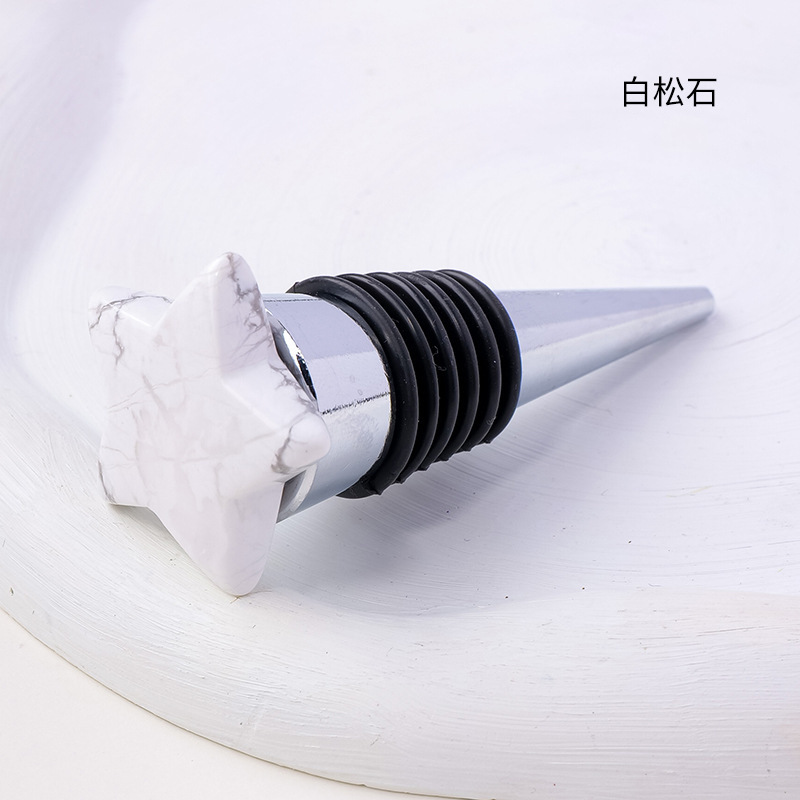 30MM Star Gemstone Stainless Steel Bottle Stopper