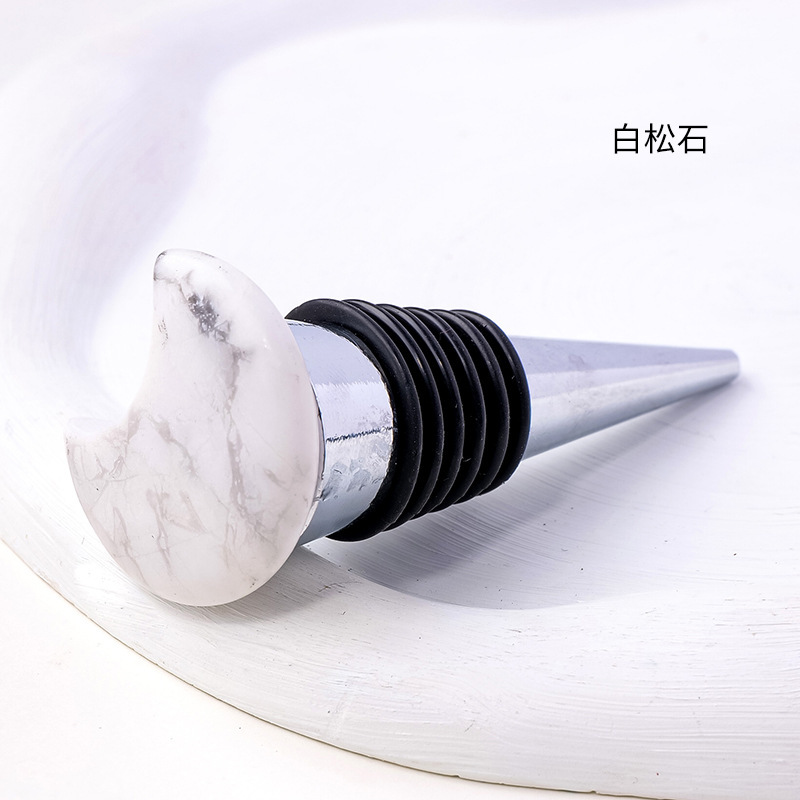 30MM Moon Gemstone Stainless Steel Bottle Stopper