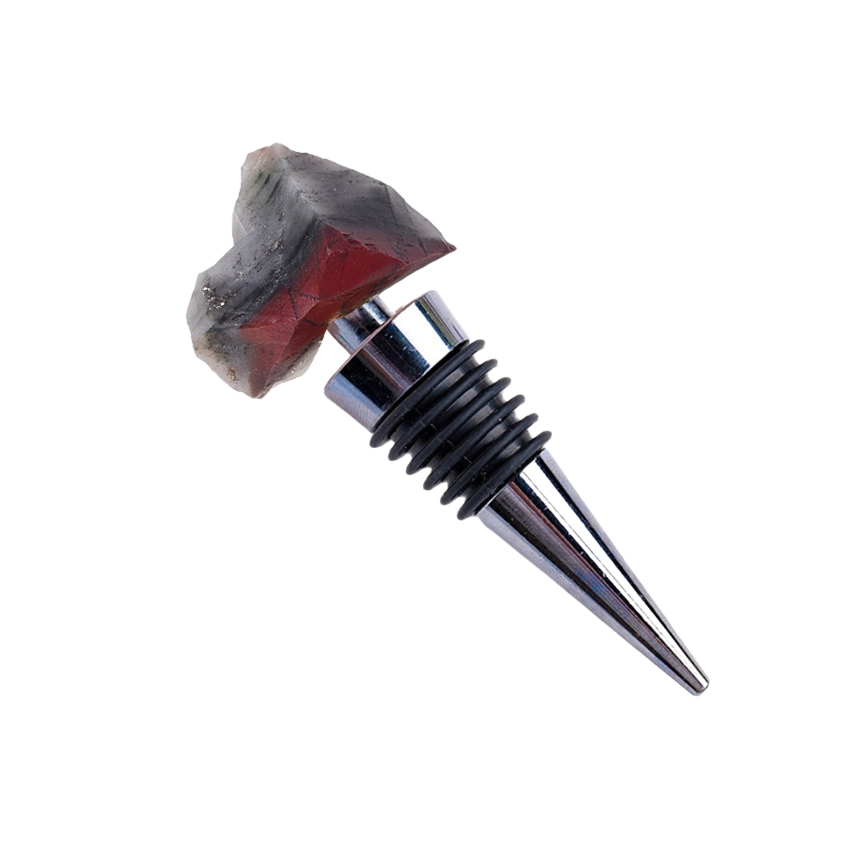 Raw Gemstone Stainless Steel Bottle Stopper