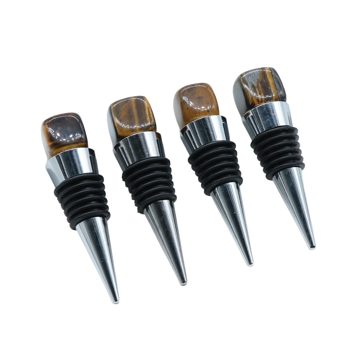 Cube Gemstone Stainless Steel Bottle Stopper