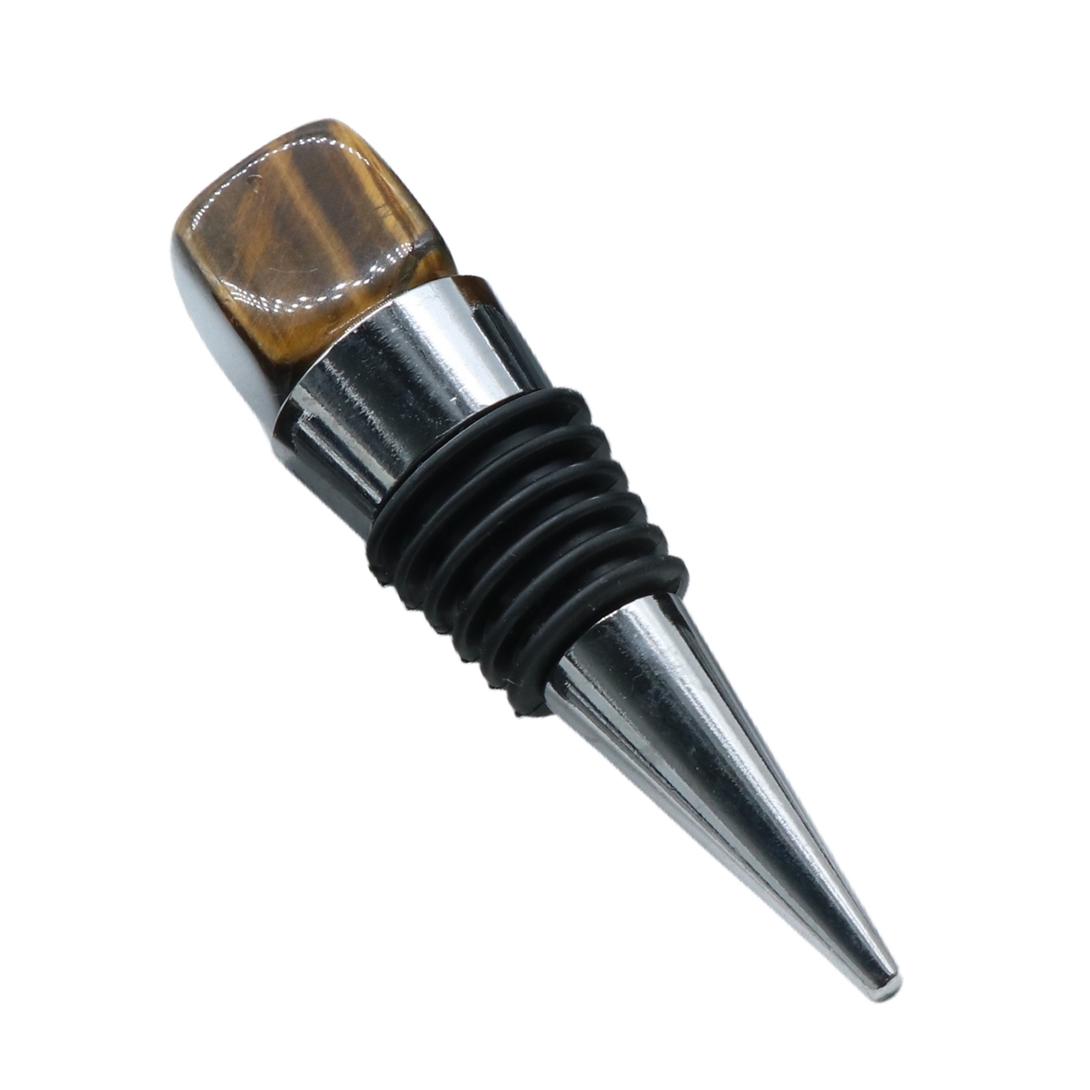 Cube Gemstone Stainless Steel Bottle Stopper