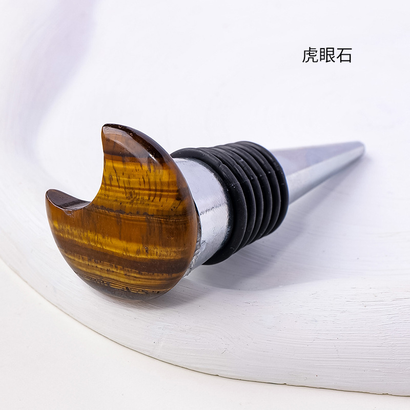 30MM Moon Gemstone Stainless Steel Bottle Stopper