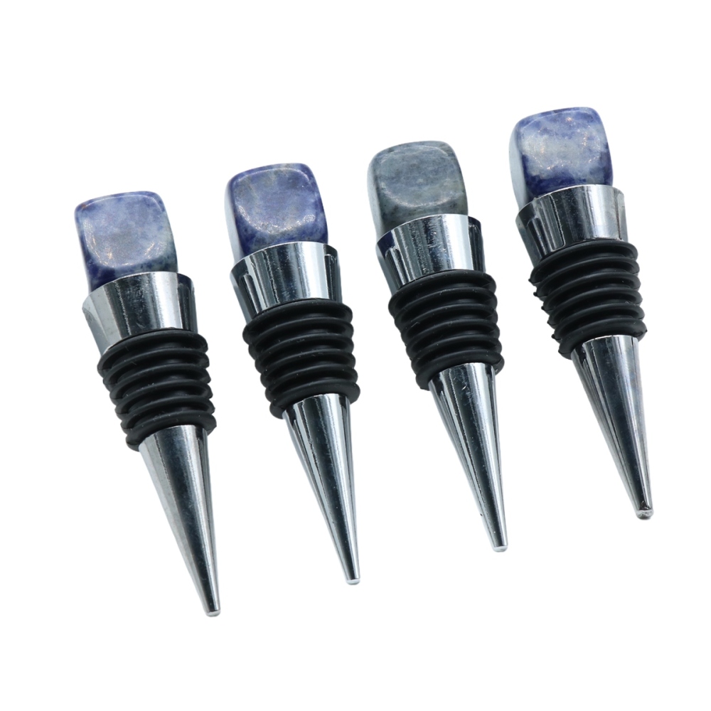 Cube Gemstone Stainless Steel Bottle Stopper