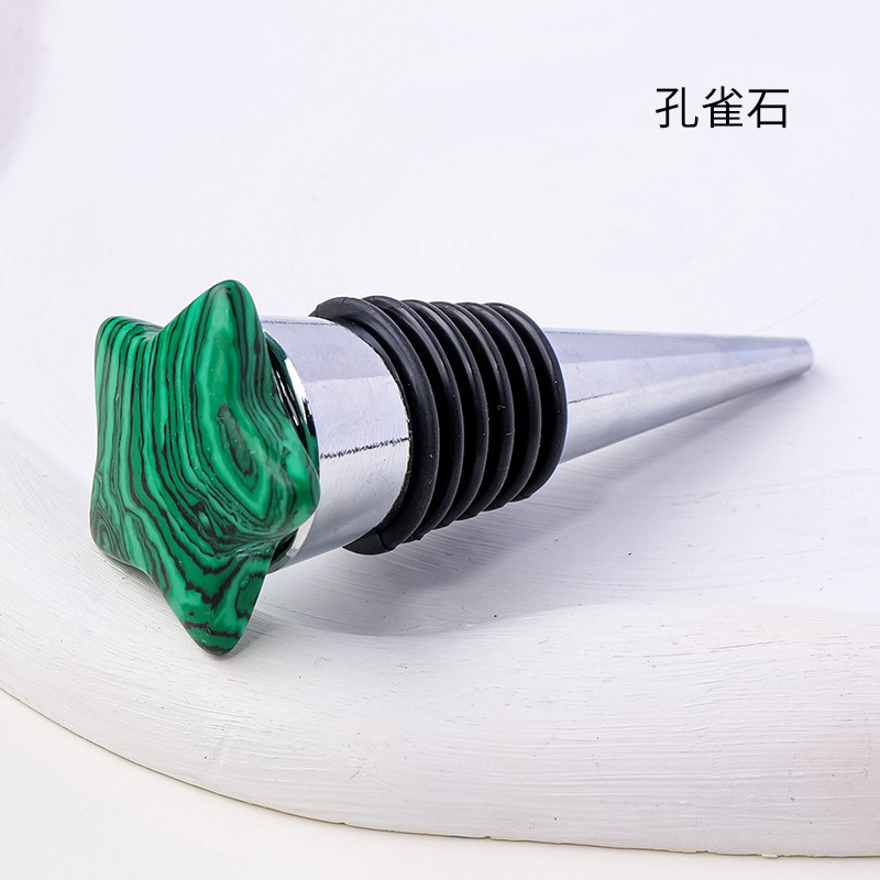 30MM Star Gemstone Stainless Steel Bottle Stopper