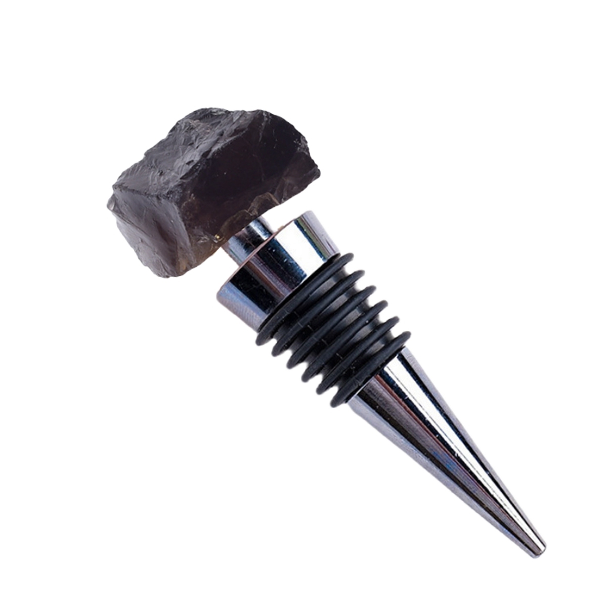 Raw Gemstone Stainless Steel Bottle Stopper