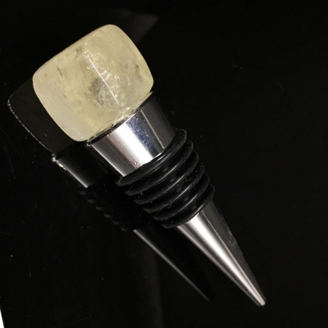 Cube Gemstone Stainless Steel Bottle Stopper